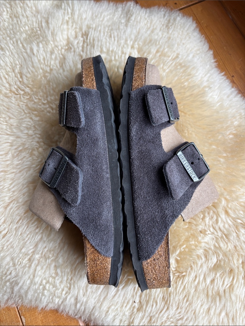 Suede Birkenstock Arizona Sandals - Picture 6 of 10